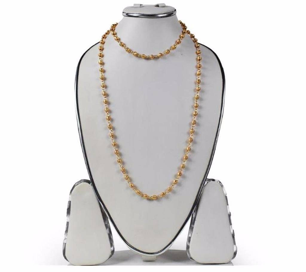 Gold Plated Double Layer Chain Necklace 