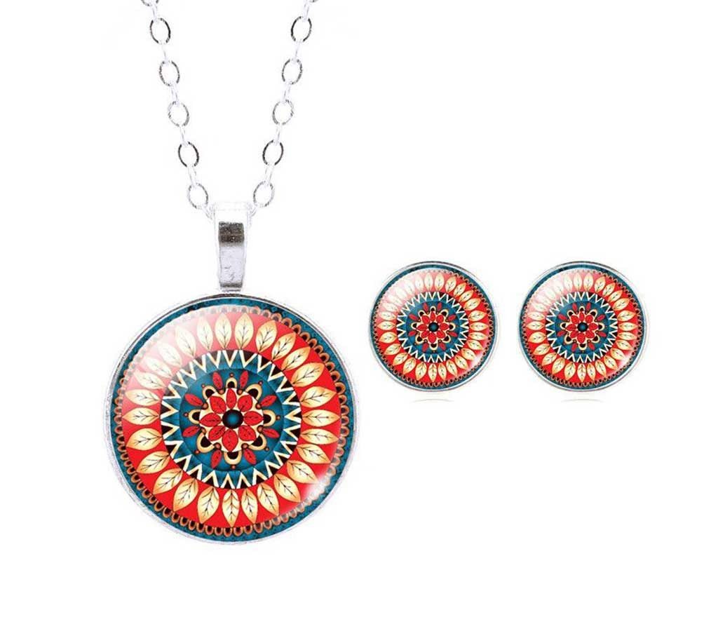 Ladies Alloy Pendant with Earrings 