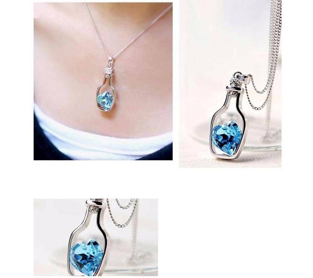 Love Drift Bottle shaped Crystal Pendant