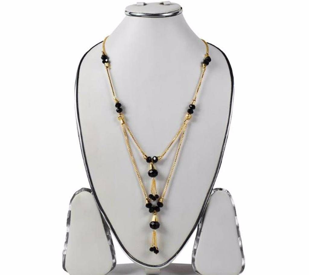 Gold Plated Stone Setting Chain Necklace 