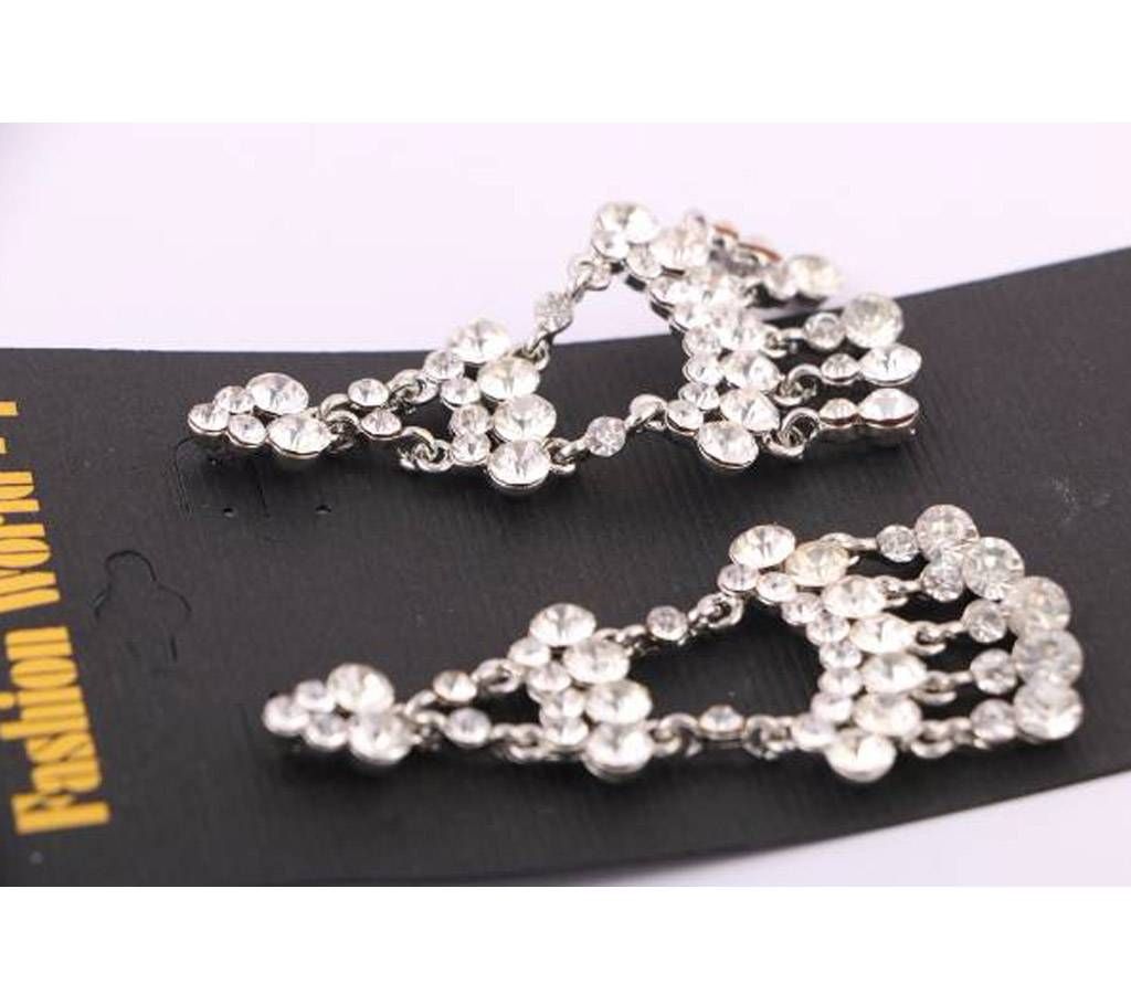 Korean Diamond Stone Cut Ear Rings for Women 