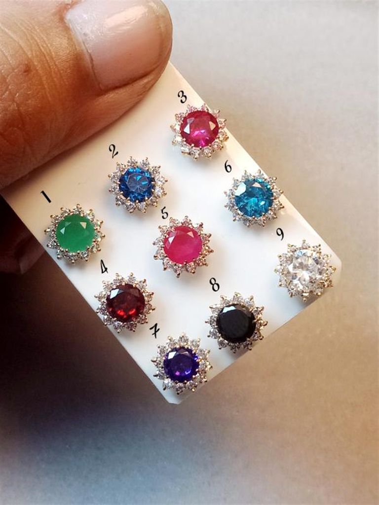 18k gold 13 stones zircone stones nosepin