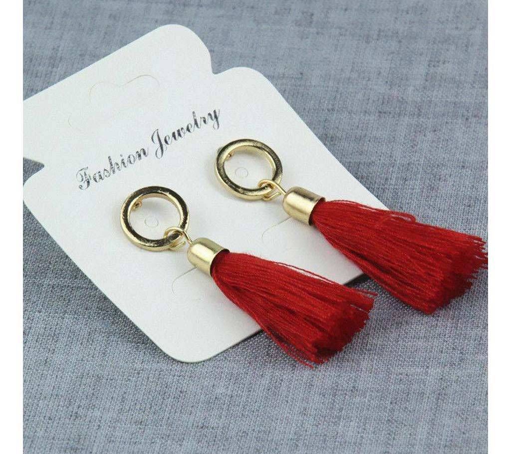 Red Tassel Earrings