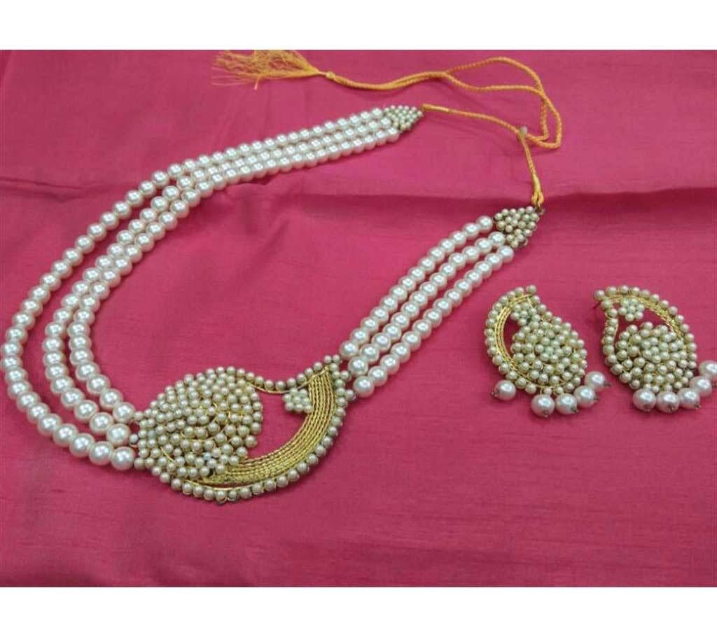 Pearl Necklace Set (Golden Combination)