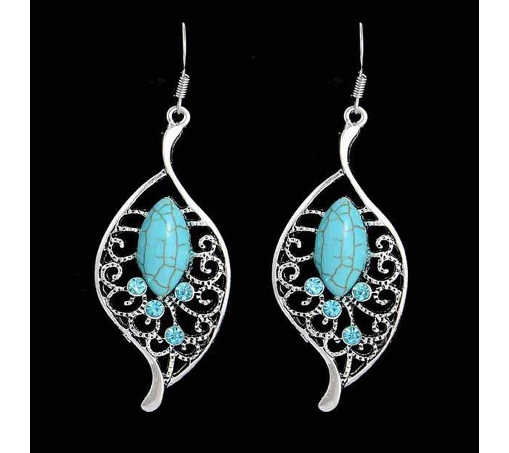 Zinc Alloy with Blue Stone Earrings