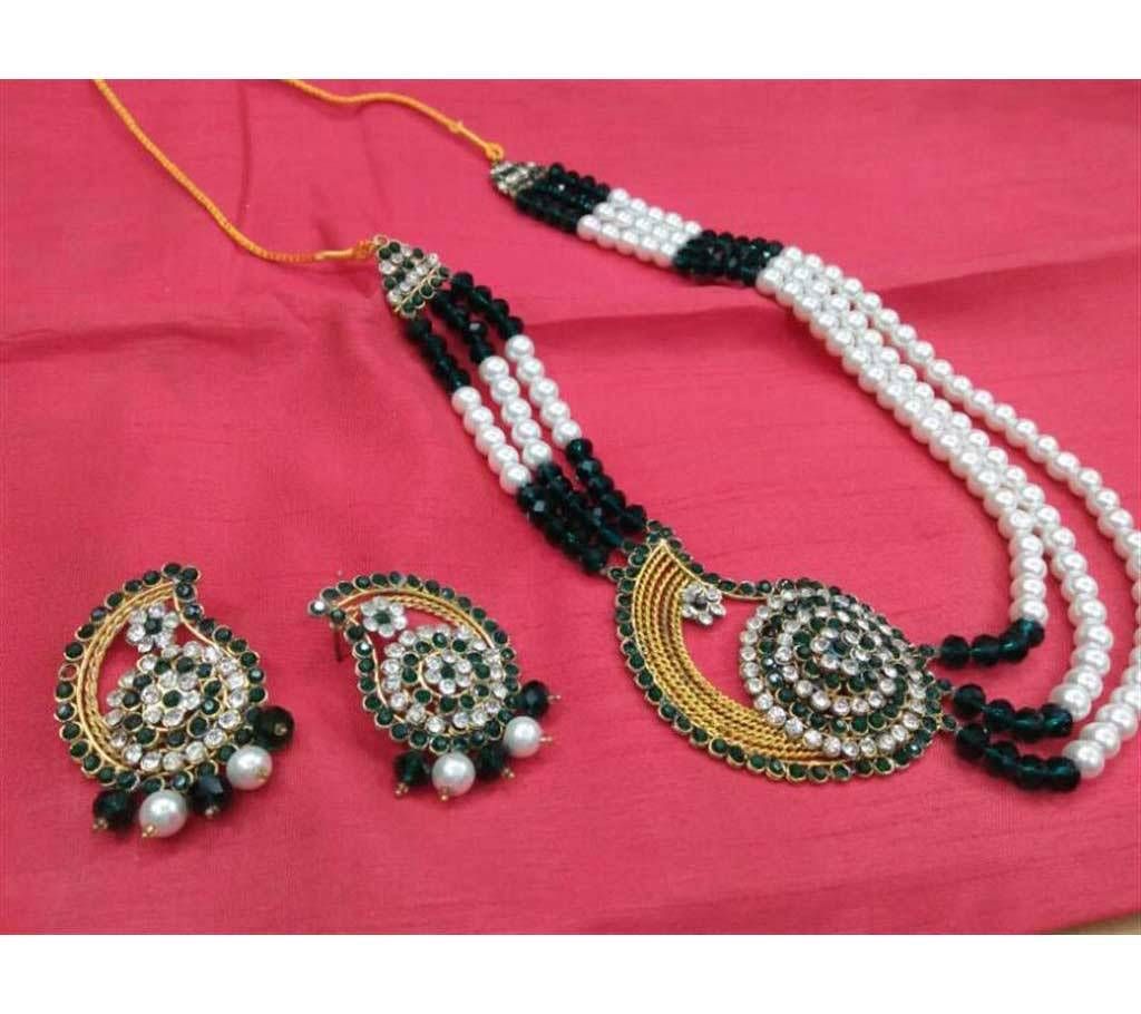 Pearl Necklace Set (Deep Green)
