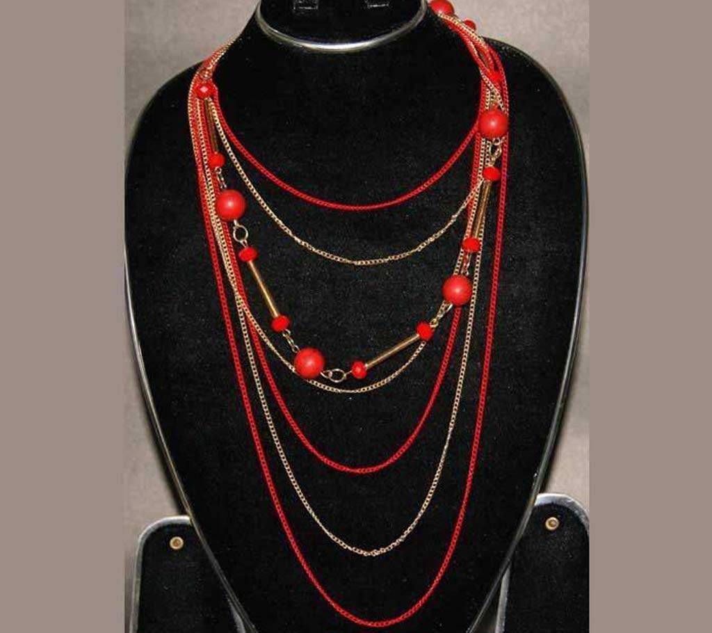 Design Red Round Stone Necklace