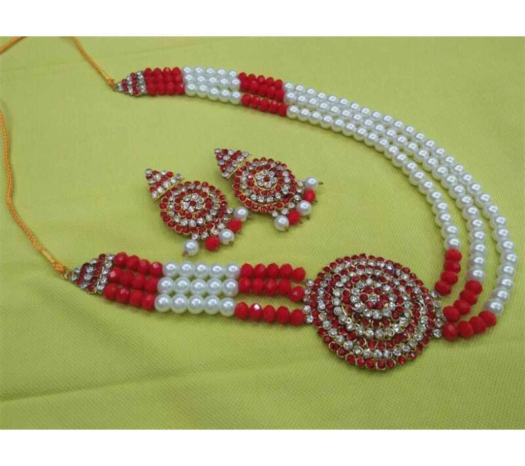  Pearl Necklace Set (Light Orange)