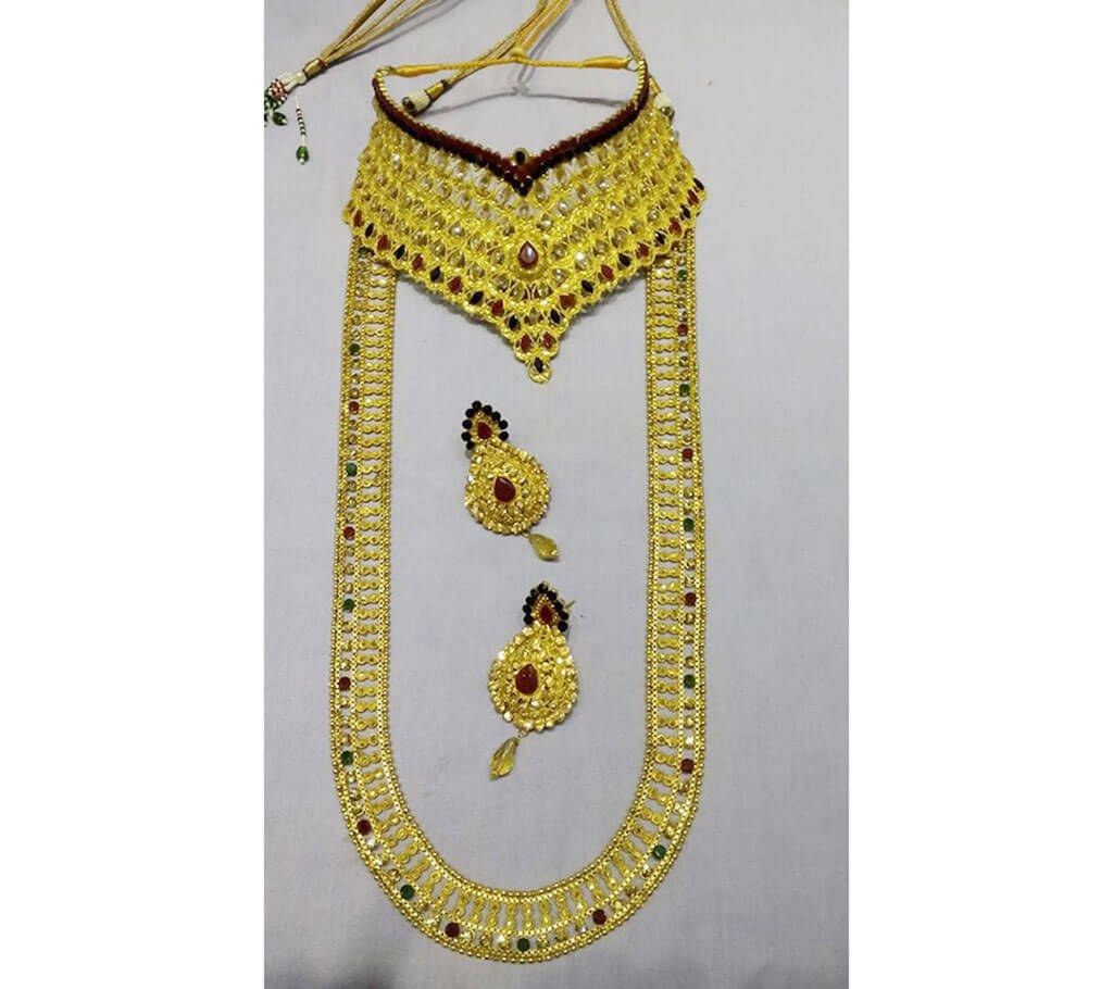 Multicolor stone setting necklace set
