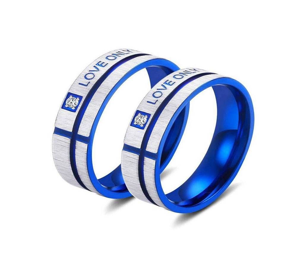 Blue and Silver Love Only You Couple Finger Ring