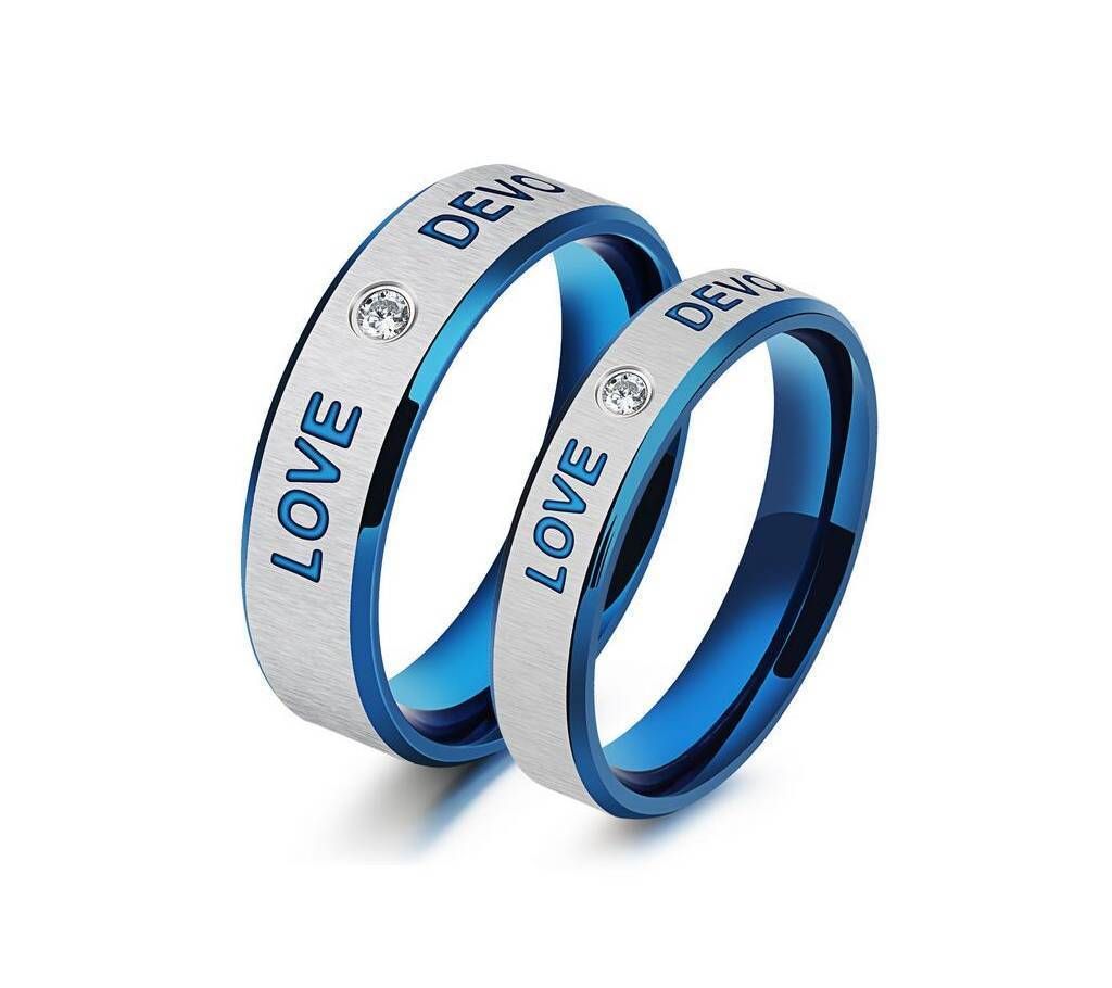 Blue and Silver Love Devotion Couple Finger Ring