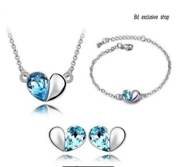 crystal drop ladies jewellery set 