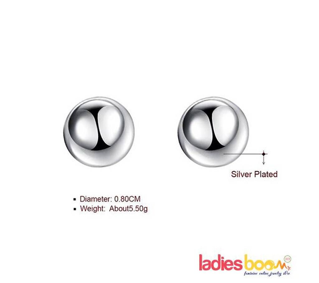 Silver Plated Round Stud Earring