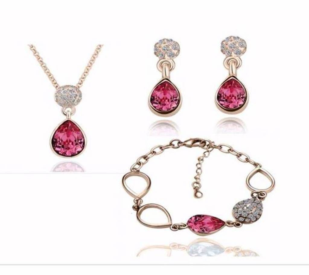 Alloy Stone Setting Jewelry Set