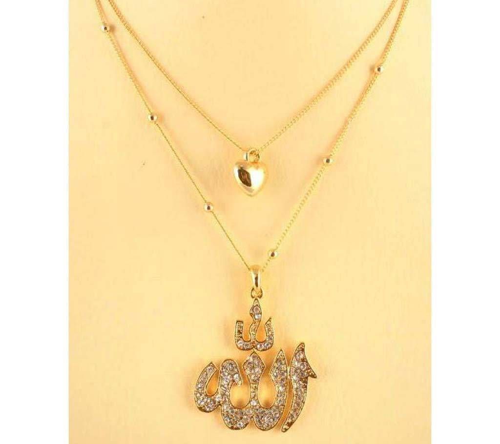 Allahu Women's Stone Crafted Necklace - Gold