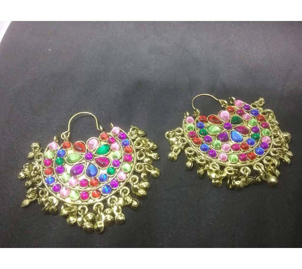 Zinc alloy stone setting earring 