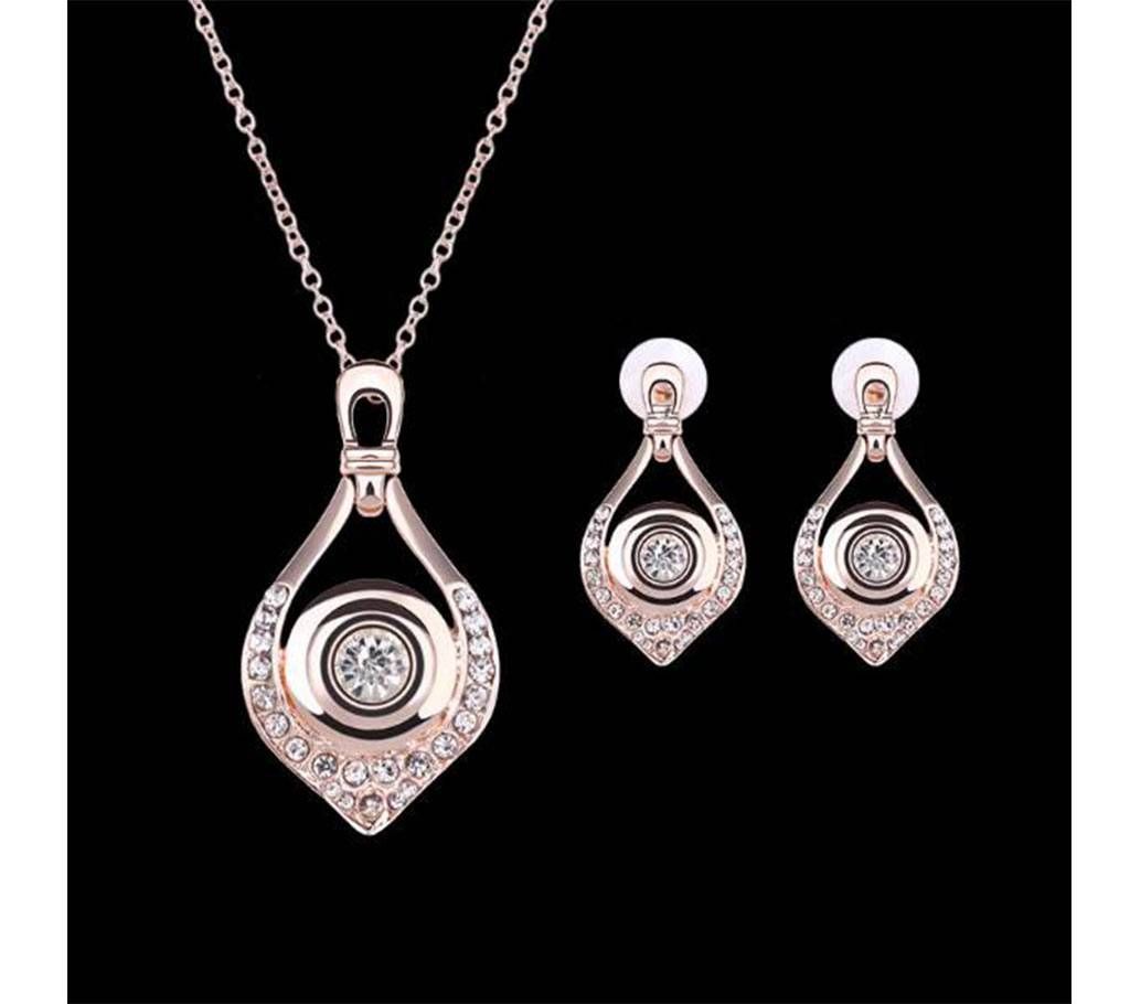 Gold plated necklace set- with ear ring 