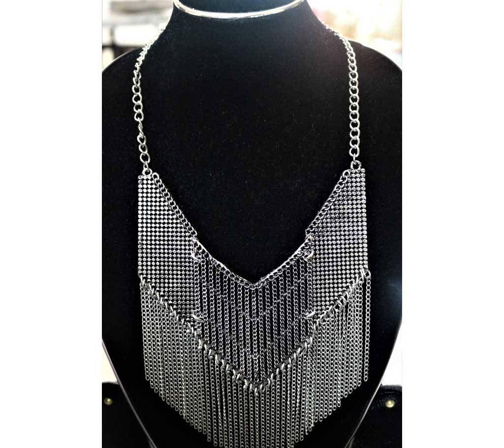 Multi Layer Silver Plated Necklace 