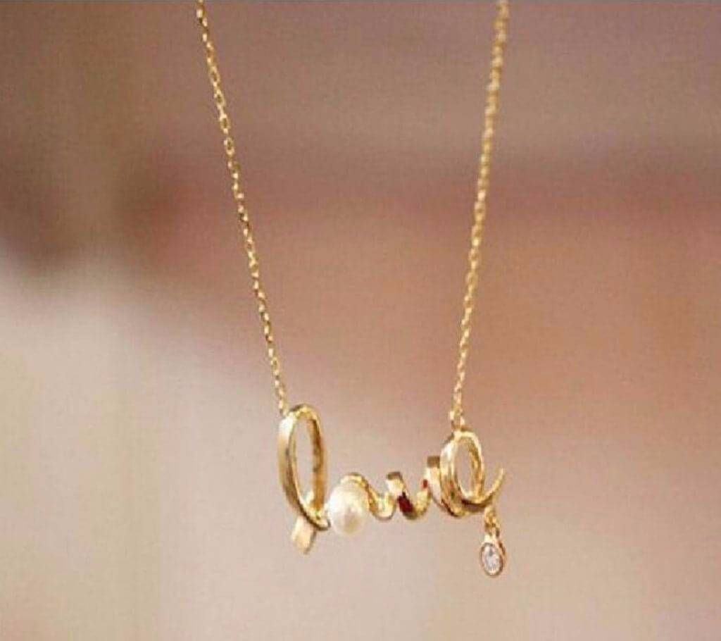 Artificial pearl setting love pendant 