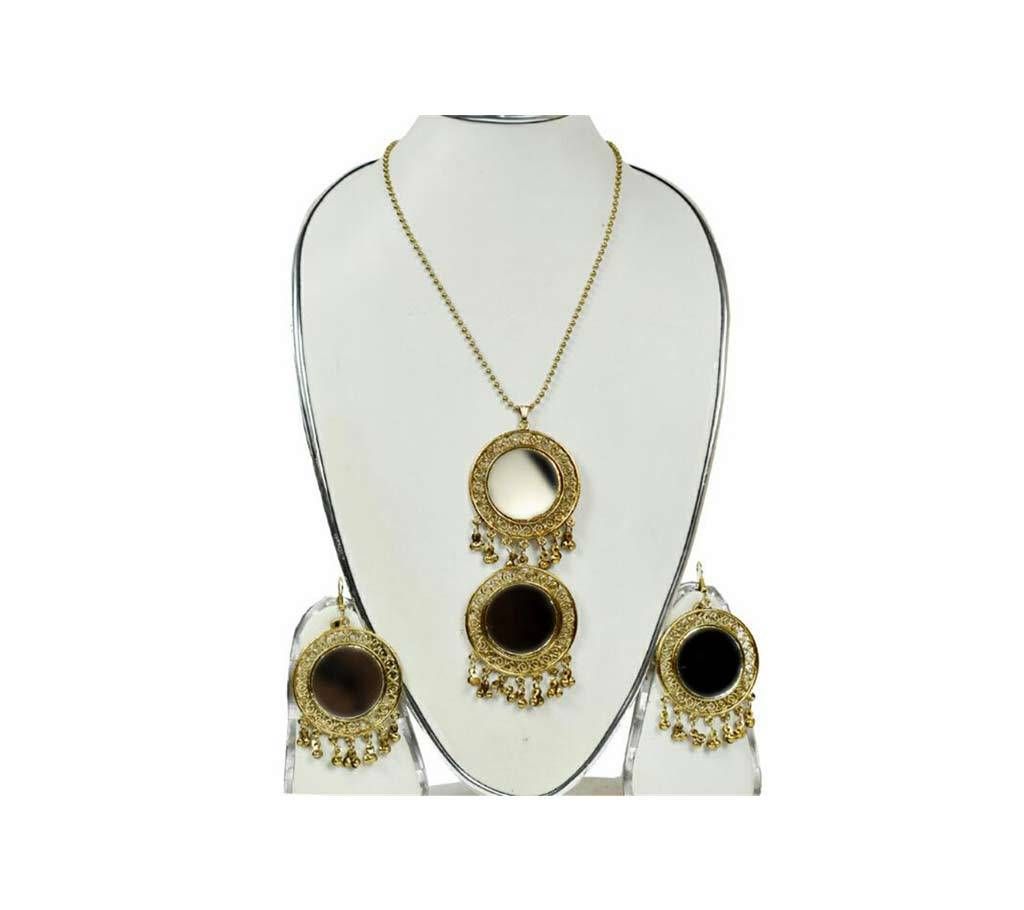 Gold Plated Mirror Jewellery Set
