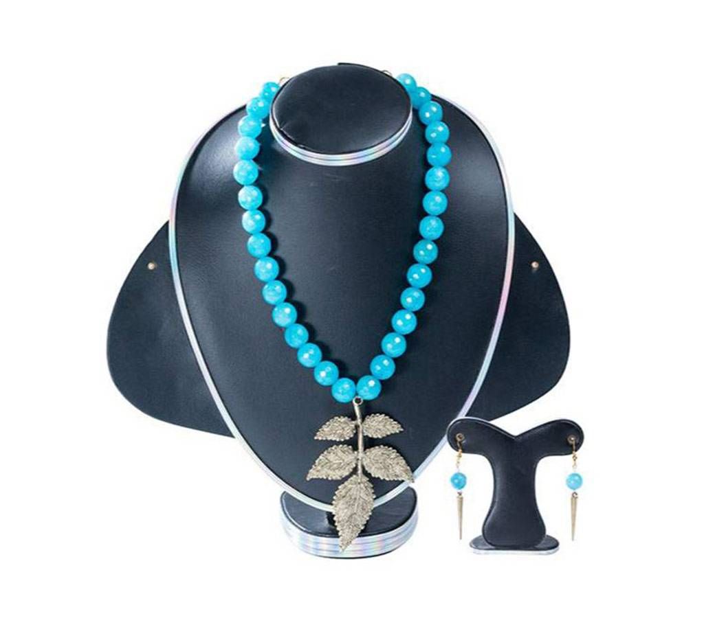 Blue Colour Marble Stone Setting Jewellery Set