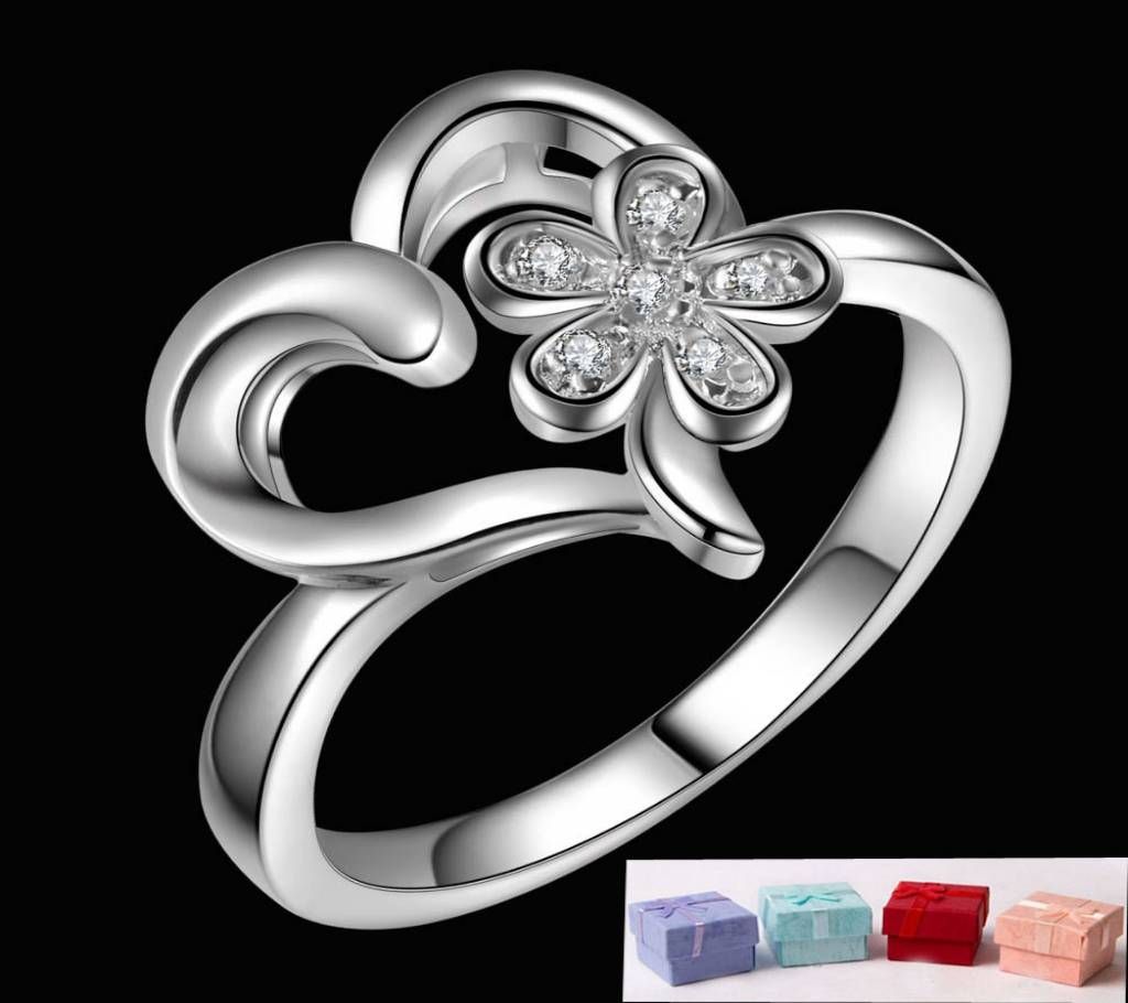 love heart flower Ring