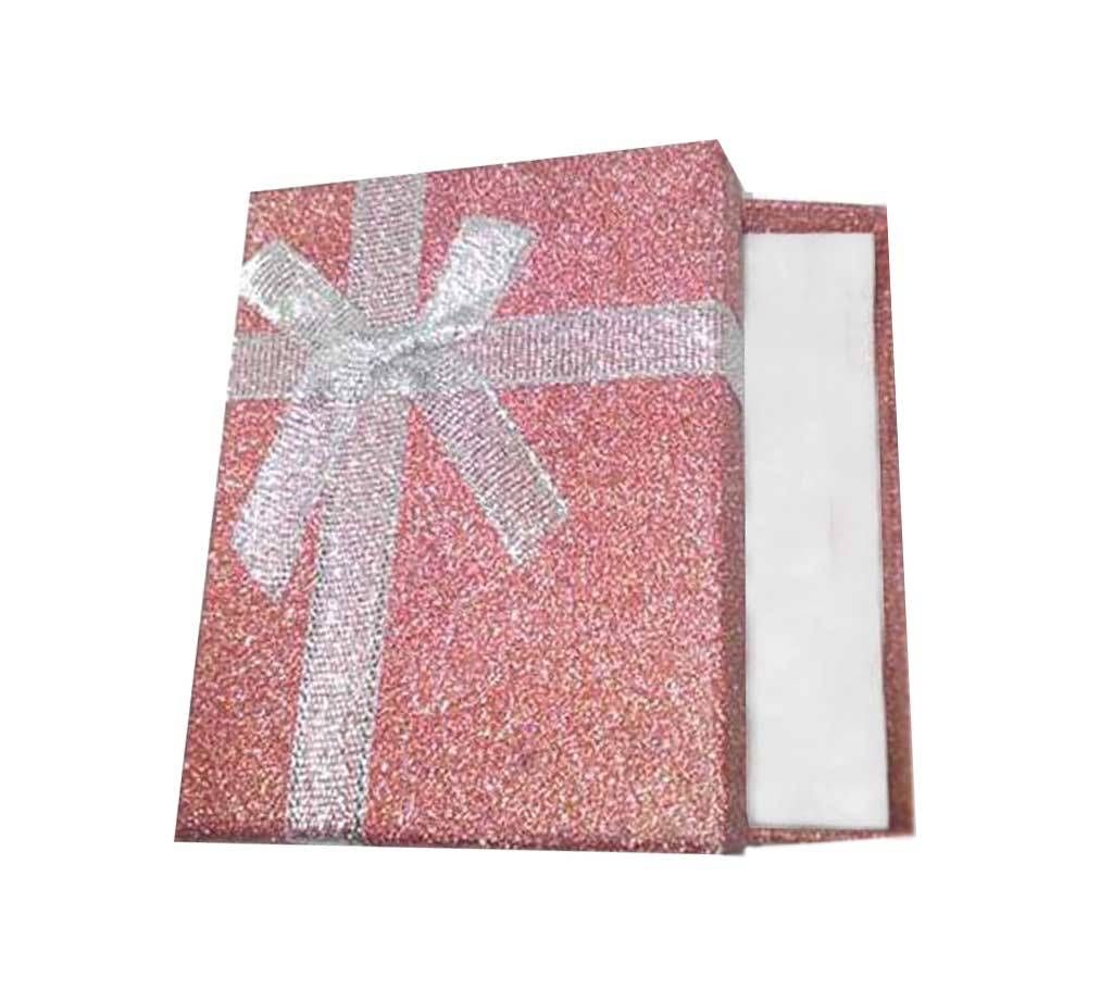 Glitter Gift Box for Jewelry Set (Light Orange)