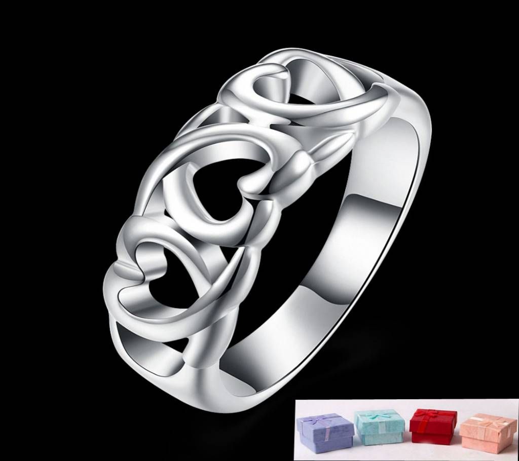 Hot Silver Heart Finger Ring