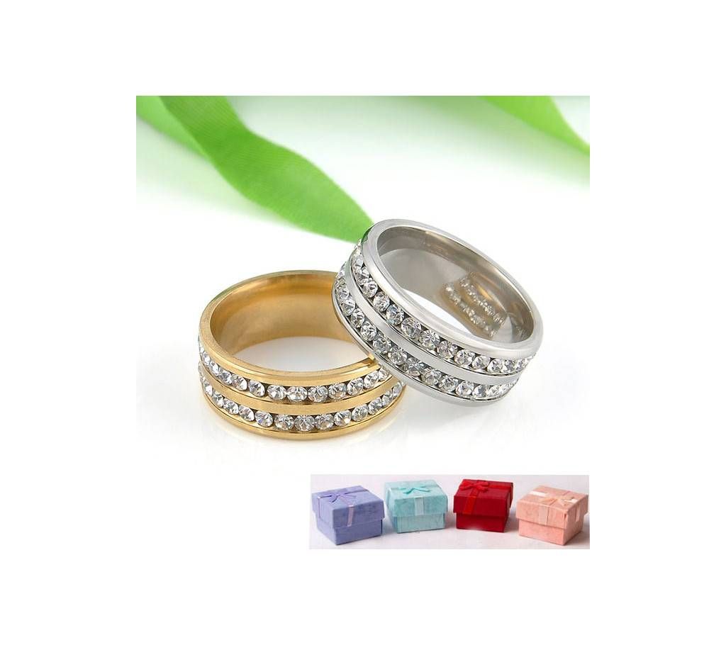 Gold Silver Crystal Rings 