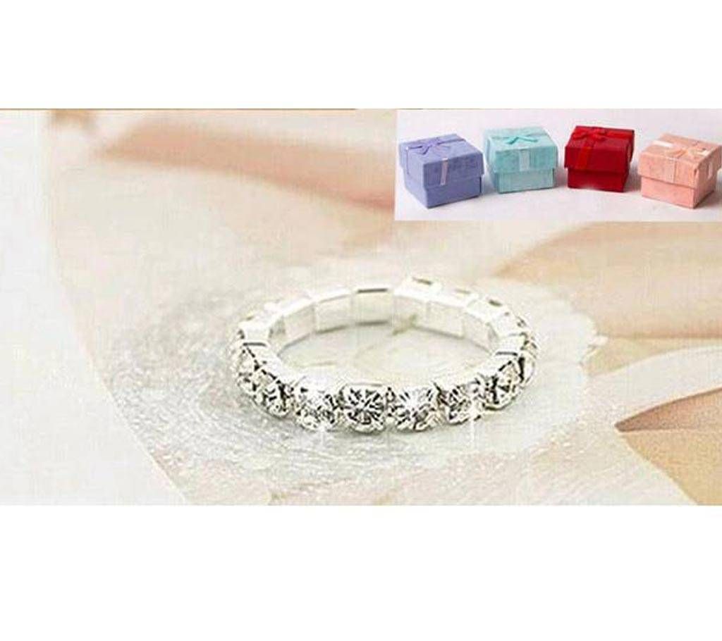 Korean elastic bright silver plated ring