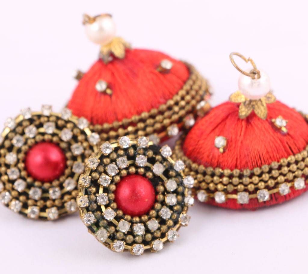 Silk thread earrings 