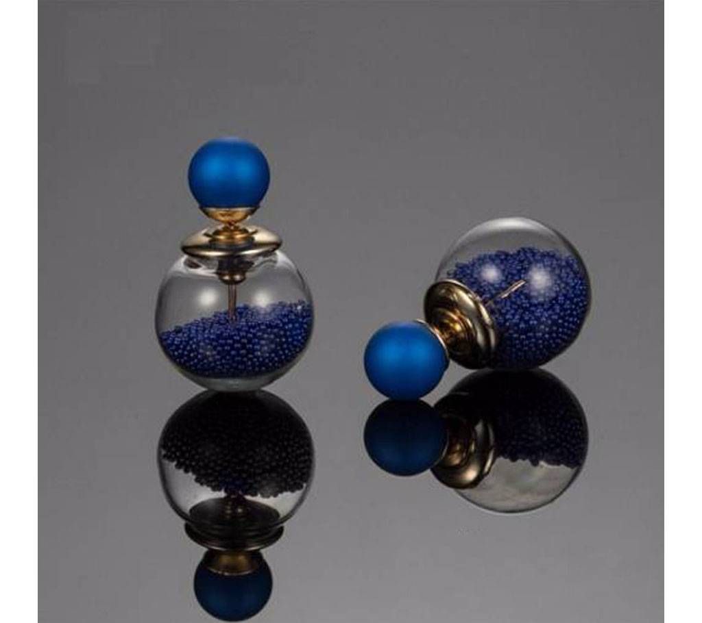 Glass beads stud ball earrings