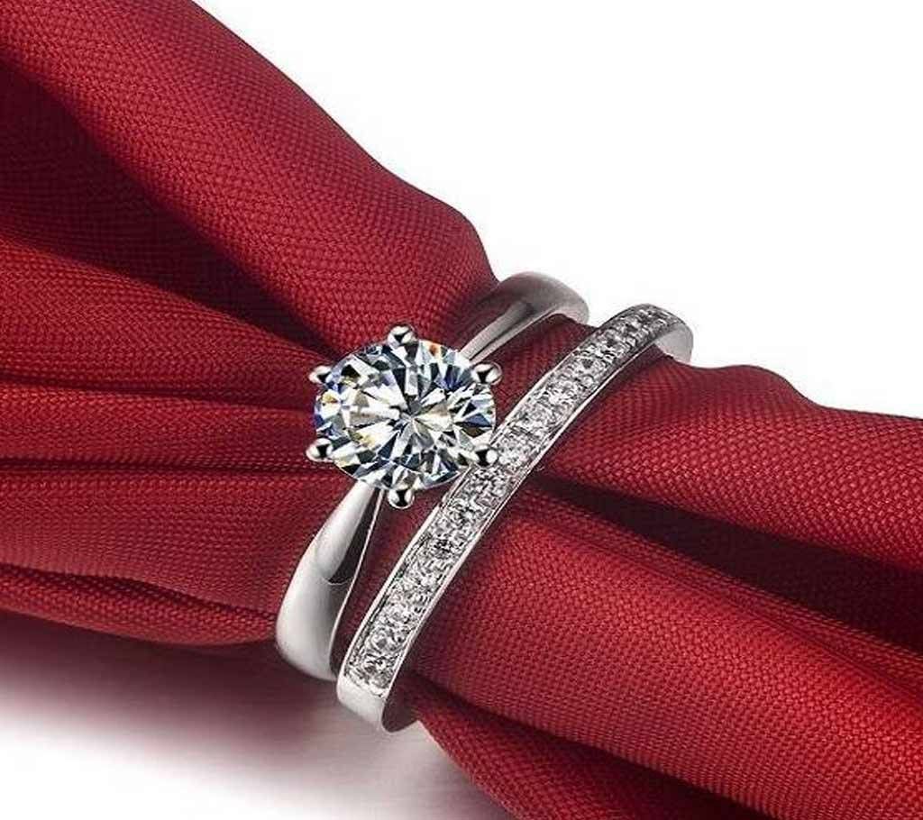 Silver Plated Finger Ring Couple