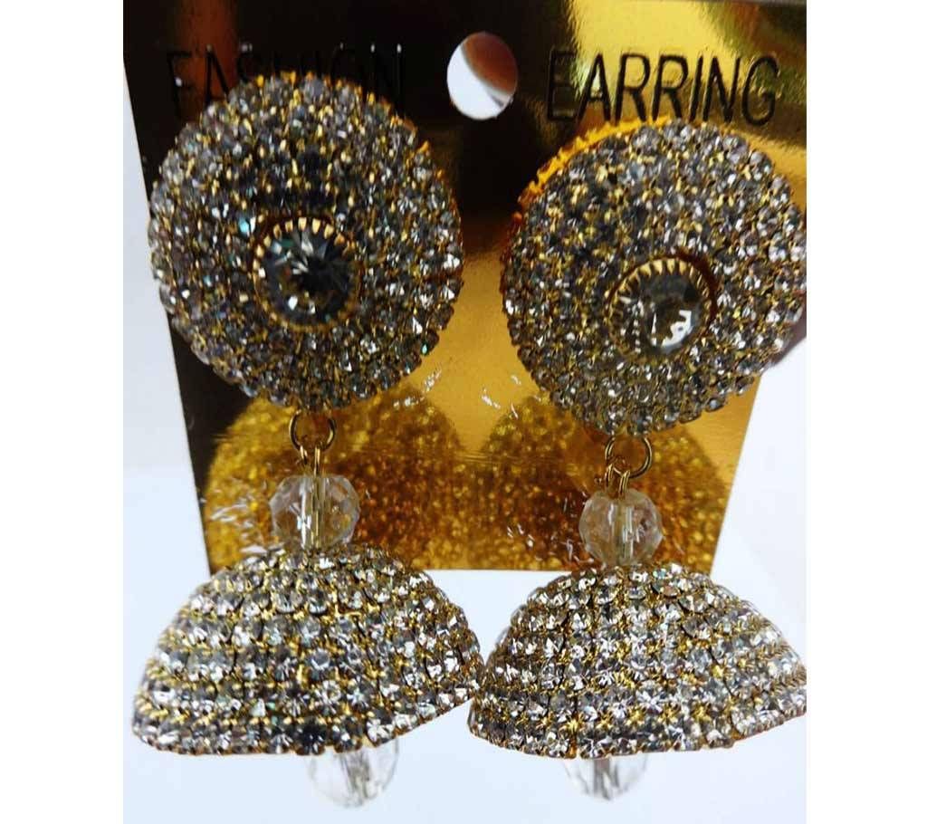 White Stone Ear ring