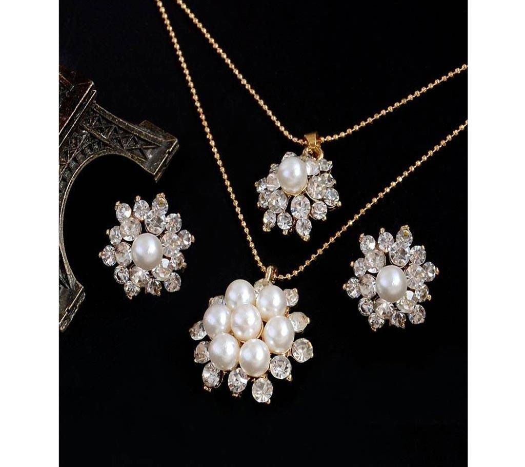 Snowflake Flower Necklace Earrings Set