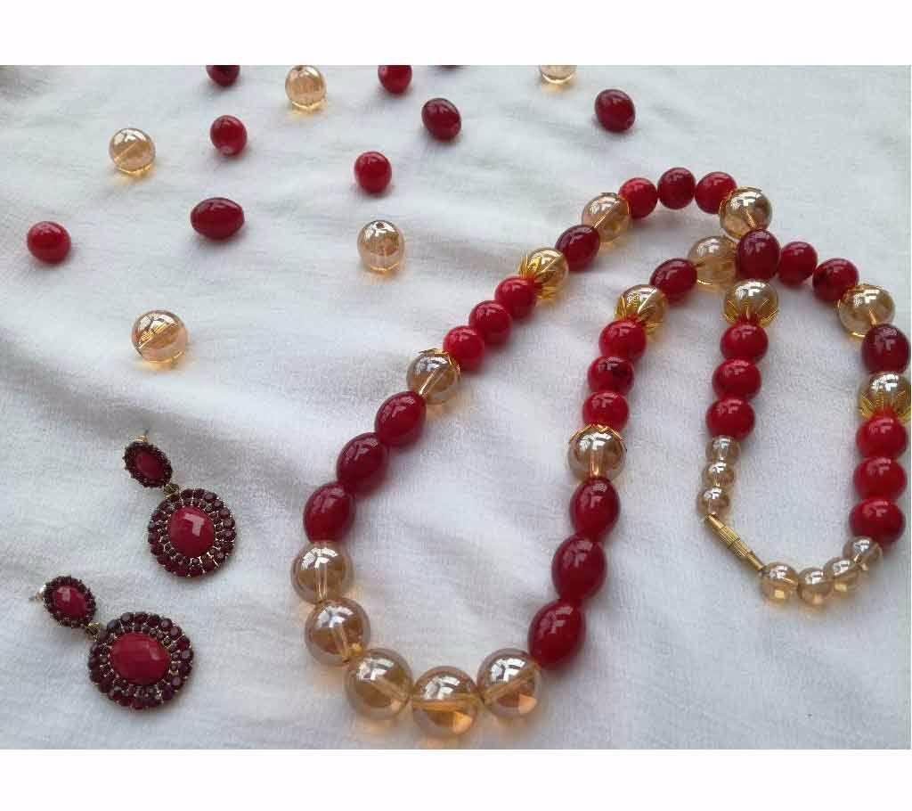 Marble Stone Settings Necklace Set