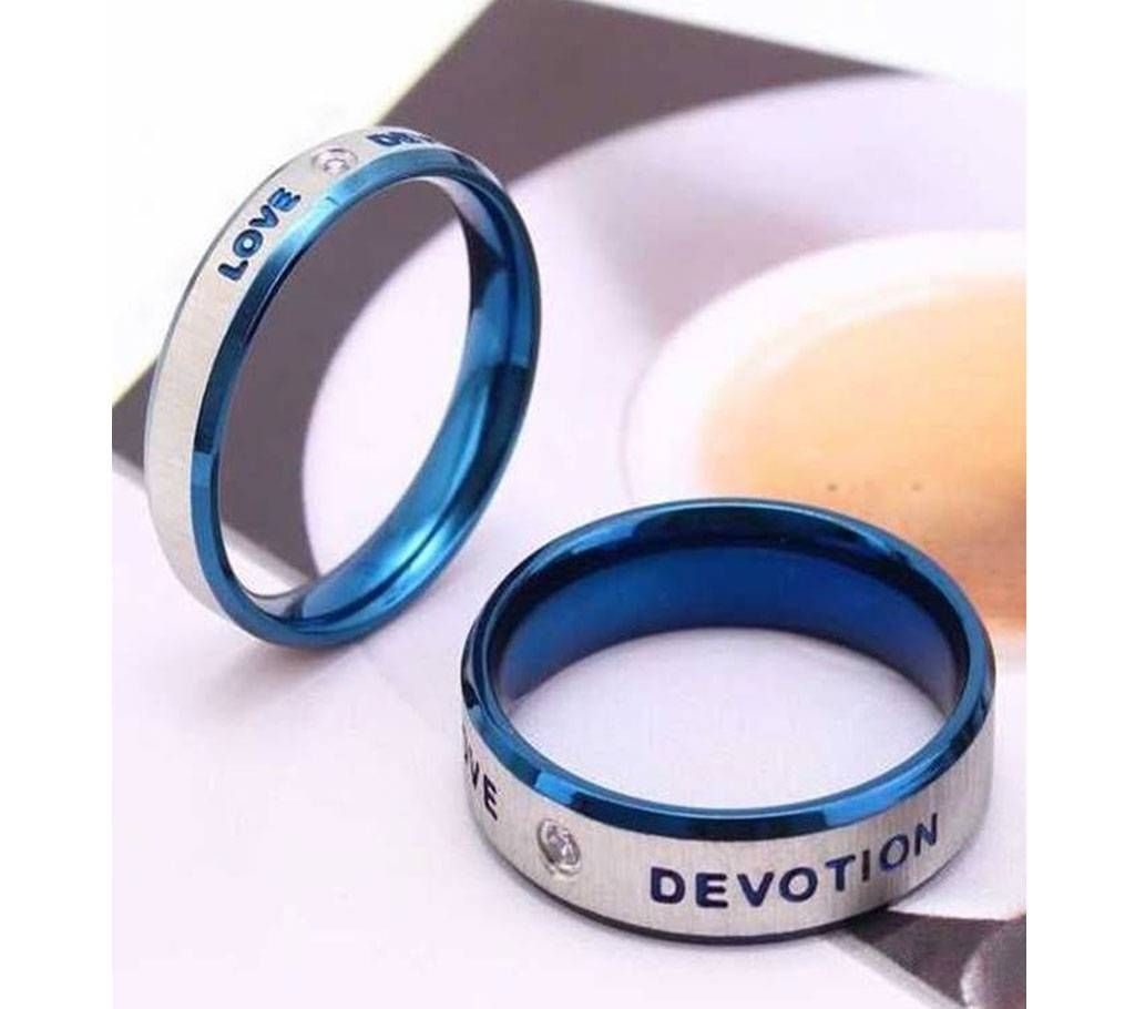 Blue Love Devotion Finger Ring for Couple