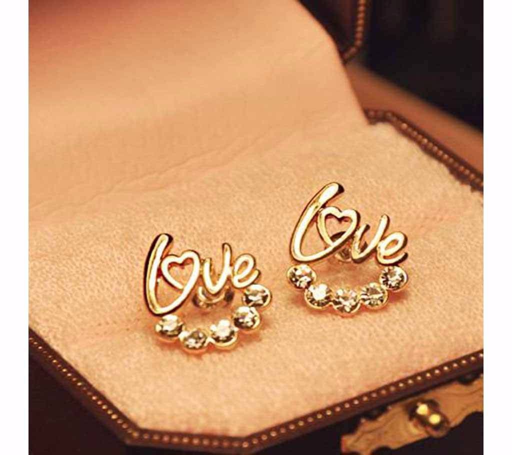 Stone Setting Love Earrings