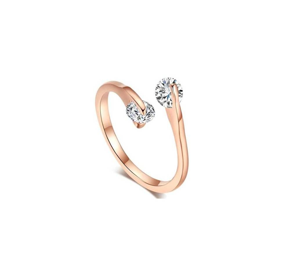 Rose Gold Plated hion Design Twin Zircon