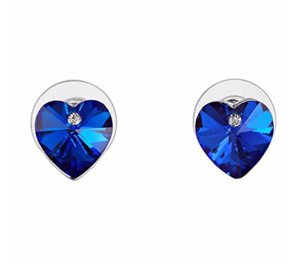 Blue stone setting stud earrings 