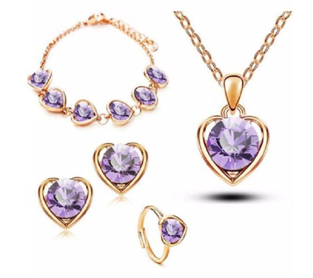 Purple stone setting jewellery set
