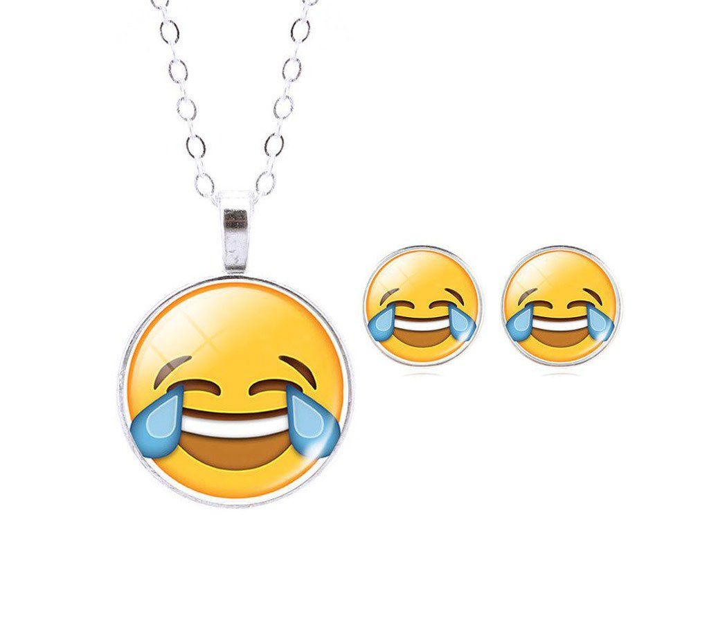 LOL Smile Emoticon Earring with Pendant 