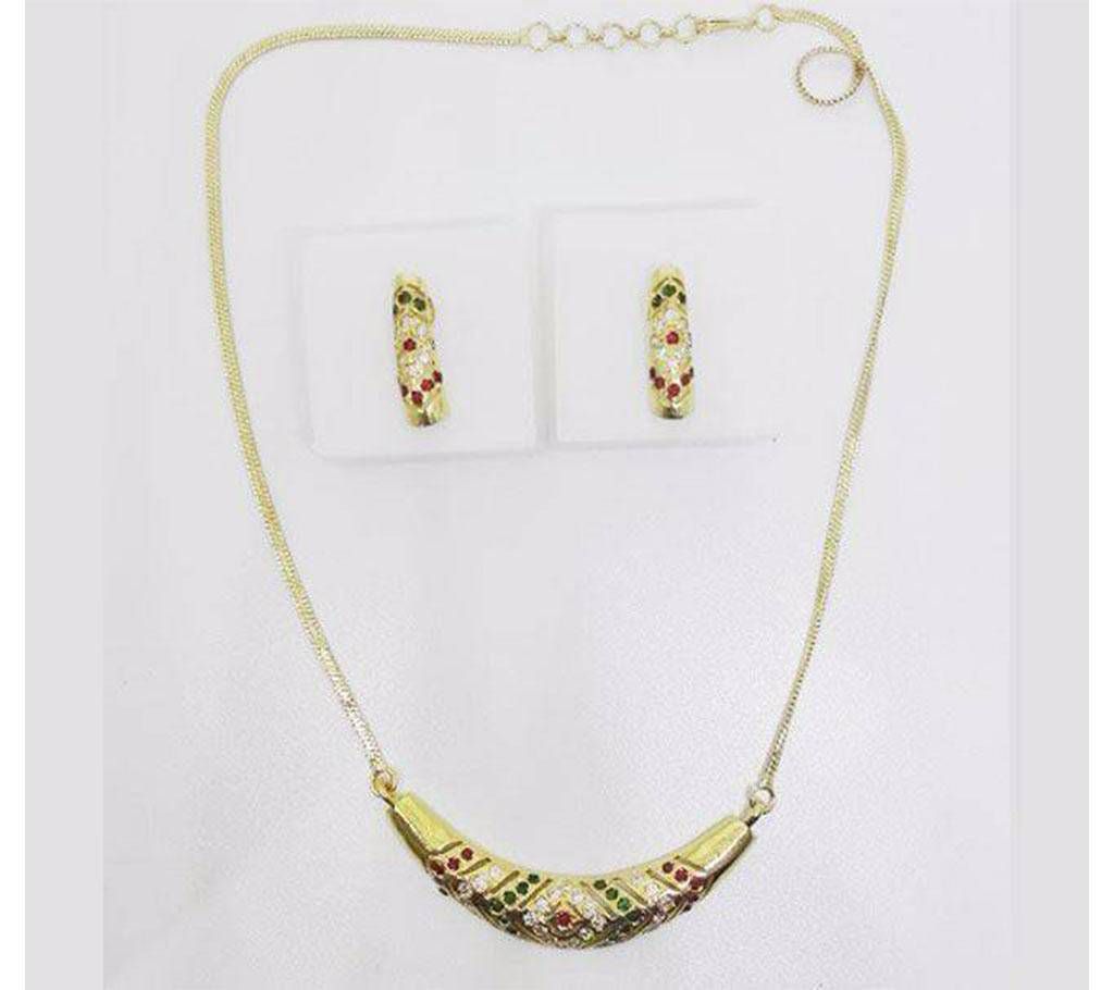 Gold Plated Chain with Earrings 