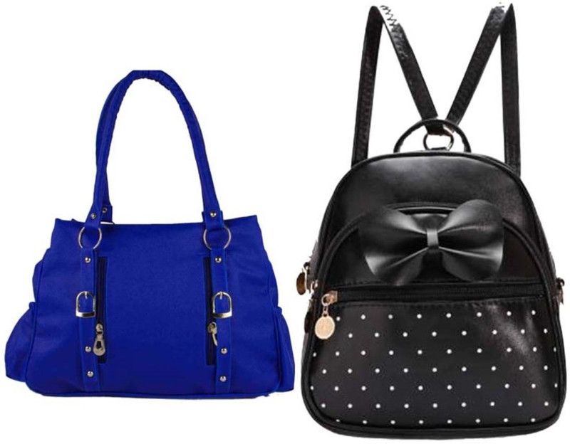 Small 6 L Backpack BP-blk-2in1-pitthu+blu-4-gala-bag-cmbo  (Black, Blue)
