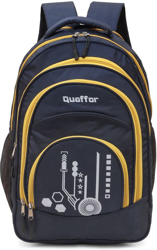 Quaffor Laptop backpack expandable upto 15.6 inch ( Navy blue ronak ) Waterproof School Bag  (Blue, 48 L)