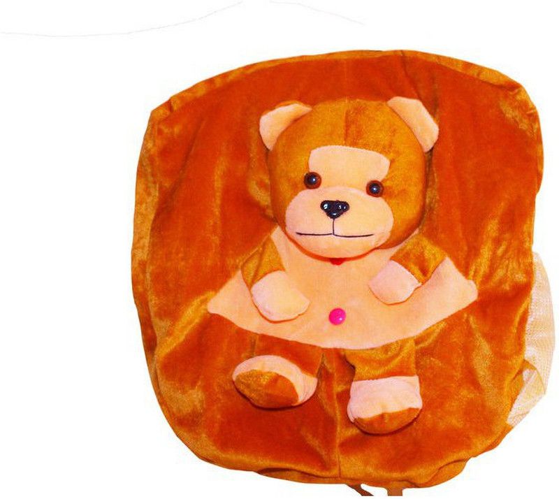 Memebuzz Cartoon Soft Plush Toy School Bag for Kids Suitable-Nursery-UKG- Students-Brown School Bag  (Brown, 5.1 L)