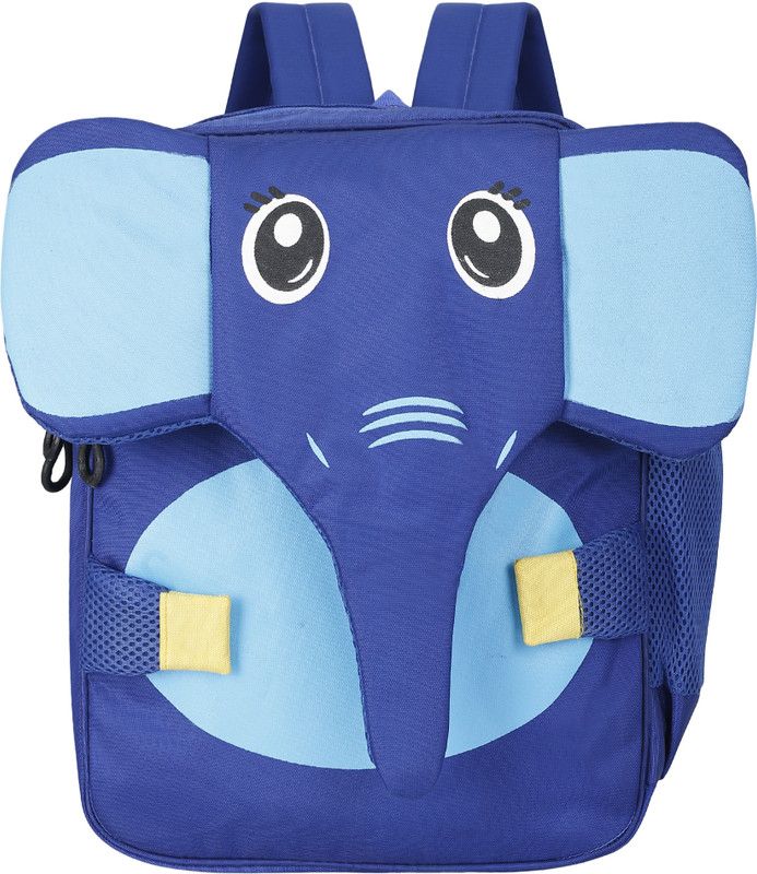 Small 16 L Backpack Elephant Design 16Ltr Pre-School 36cm Nursery (LKG/UKG/1st std) Kids Bag  (Blue)