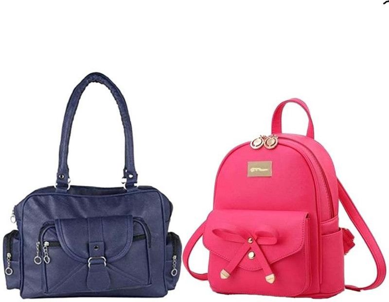 Small 6 L Backpack hb-15-blu-D-pckt+pnk-tei-pitthu-cmbo  (Blue, Pink)