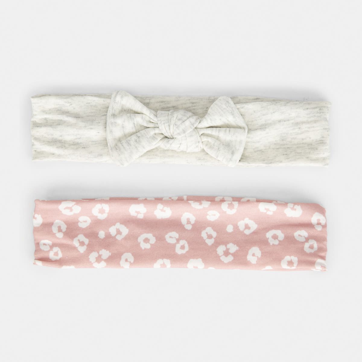 2 Pack Soft Headband - Grey and Leopard