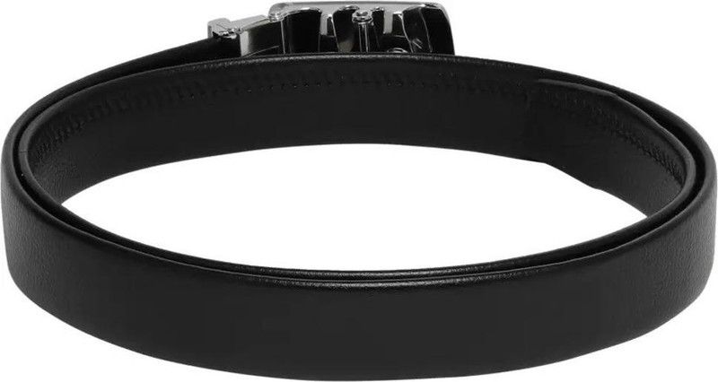 Boys & Girls Casual, Evening, Party, Formal Black, Silver Genuine Leather Belt